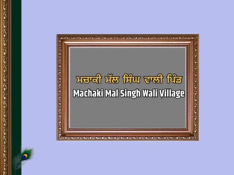 ਮਚਾਕੀ ਮੱਲ ਸਿੰਘ ਵਾਲੀ ਪਿੰਡ ਦਾ ਇਤਿਹਾਸ | Machaki Mal Singh Village History