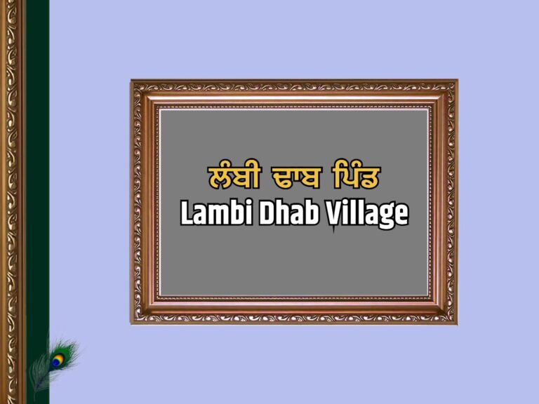 ਲੰਬੀ ਢਾਬ ਪਿੰਡ ਦਾ ਇਤਿਹਾਸ | Lambi Dhab Village History