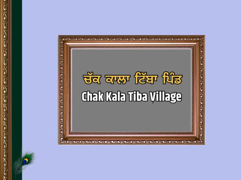 ਚੱਕ ਕਾਲਾ ਟਿੱਬਾ ਪਿੰਡ ਦਾ ਇਤਿਹਾਸ | Chak Kala Tiba Village History